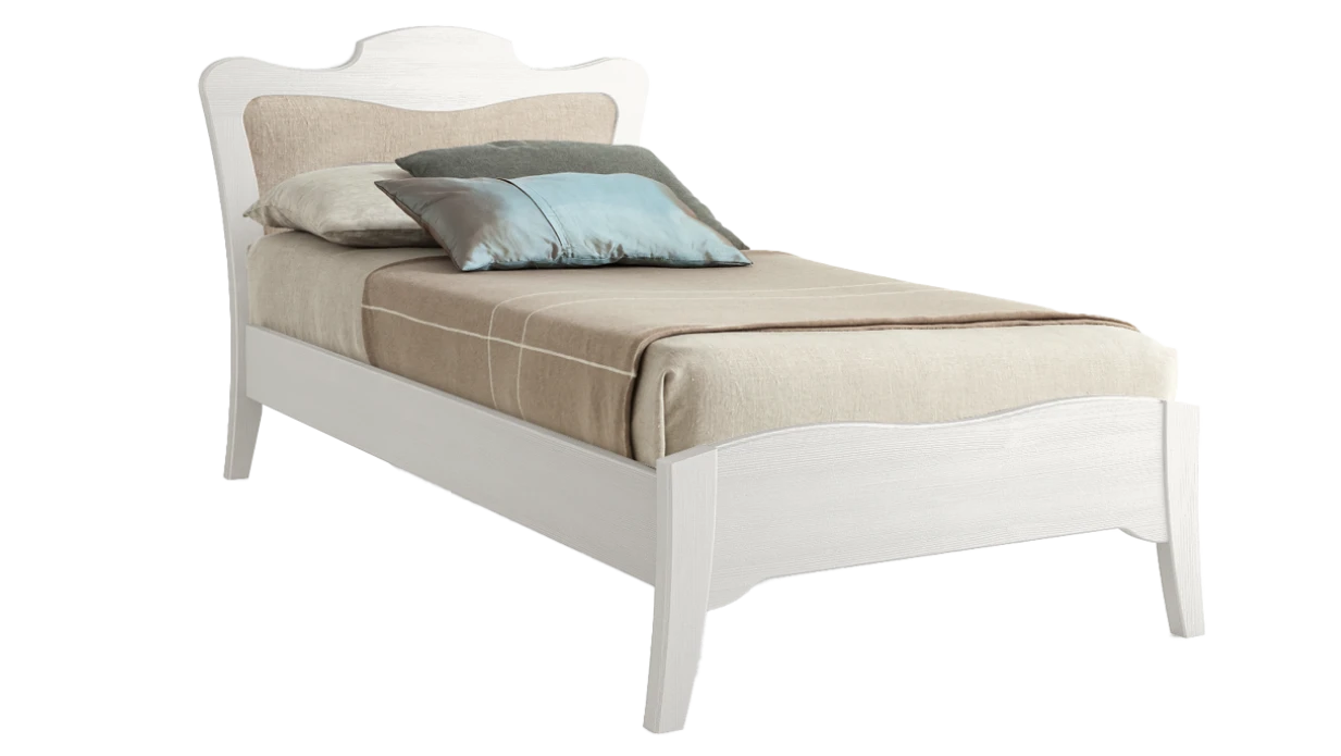 Letto Arcanda singolo/piazza e mezza testiera imbottita elegante e taglio classico