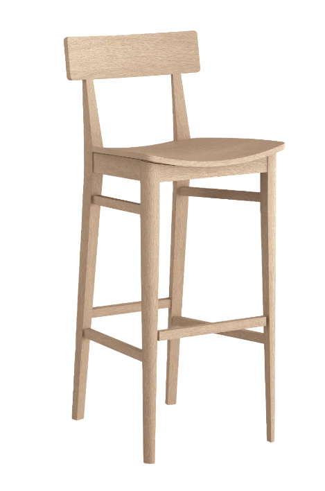 Sgabello Crio in legno massello, design essenziale