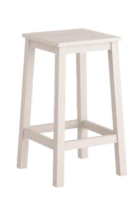 Sgabello Paesana con schienale e seduta in legno
