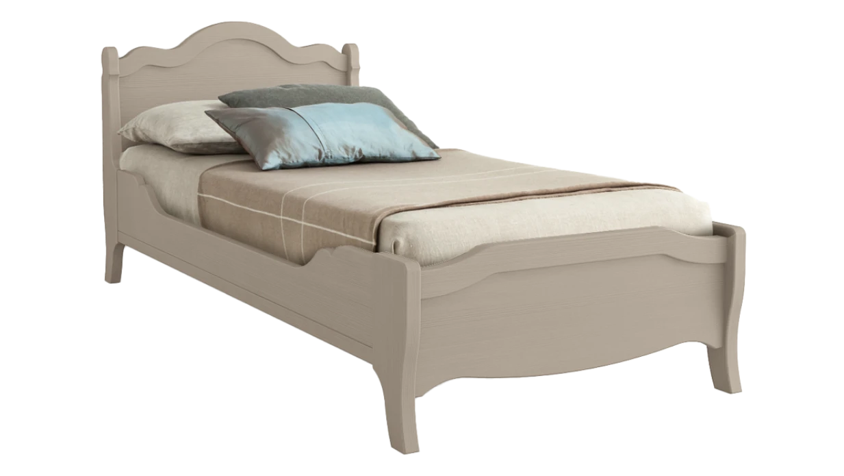 Letto Tabia singolo/piazza e mezza con giroletto solido e stile minimal