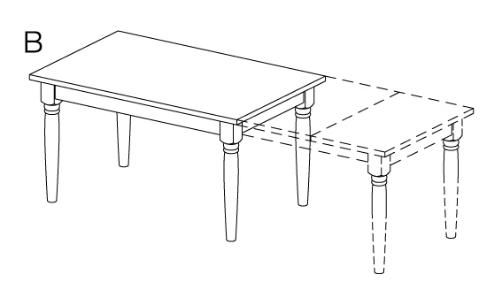 Vista ambientata di tavolo allungabile con gambe tornite classiche