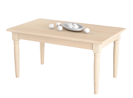 Tavolo con gambe tornite, disponibile in versione fissa o allungabile – Scandola Mobili
