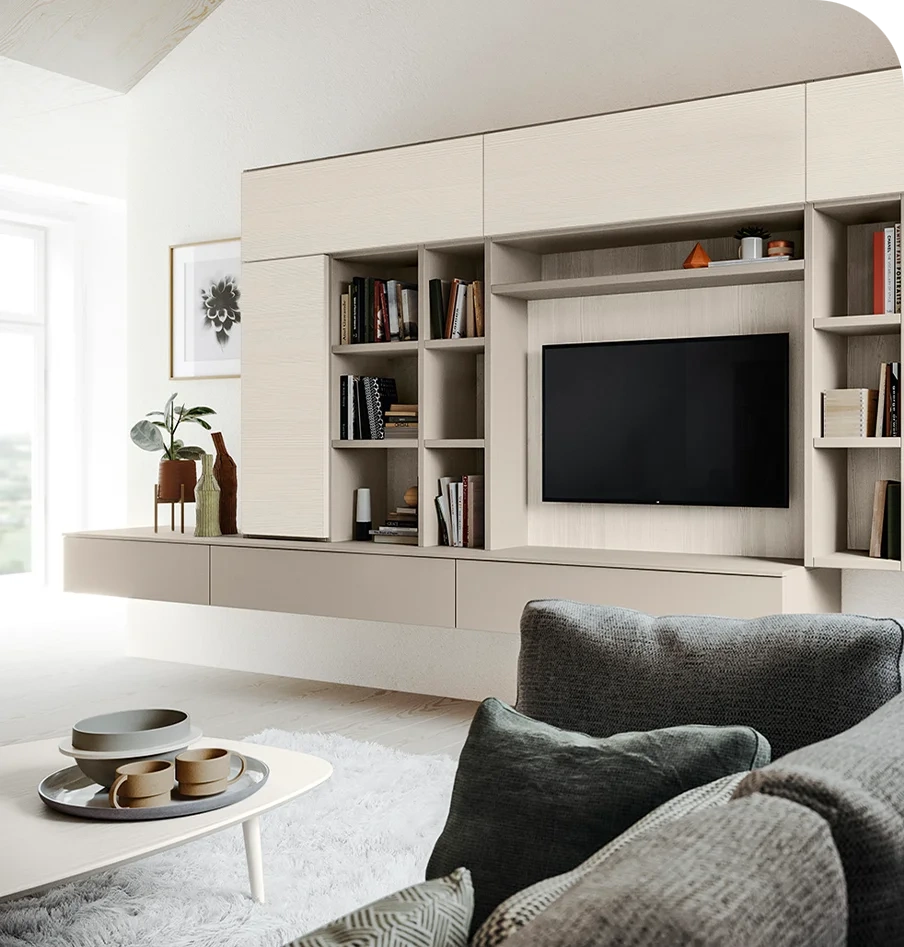 Arredamento living semplice e lineare