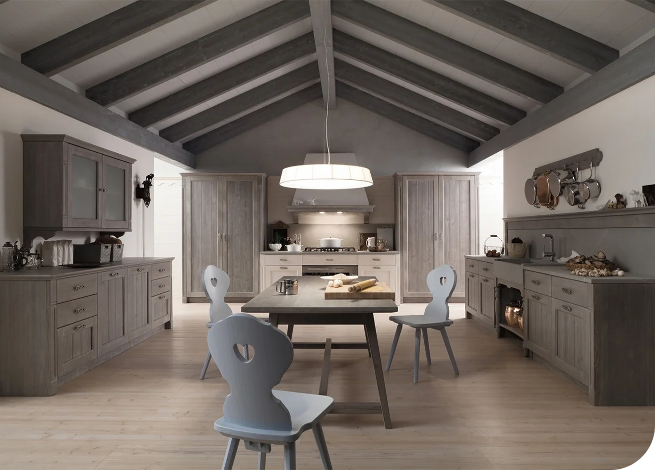 Cucina country grigia