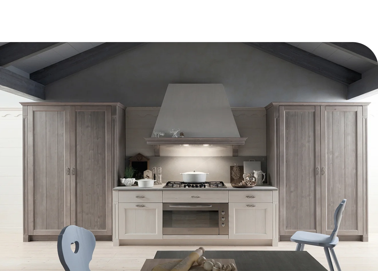 Cucina lineare stile country