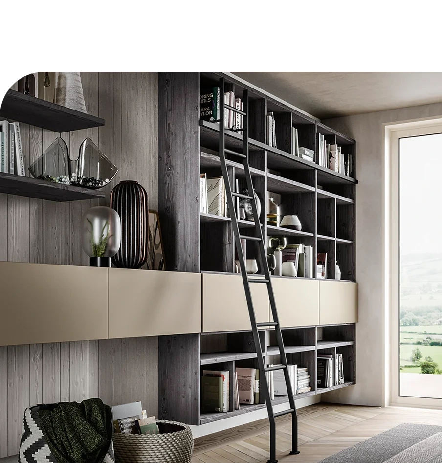 Dettaglio scaletta libreria