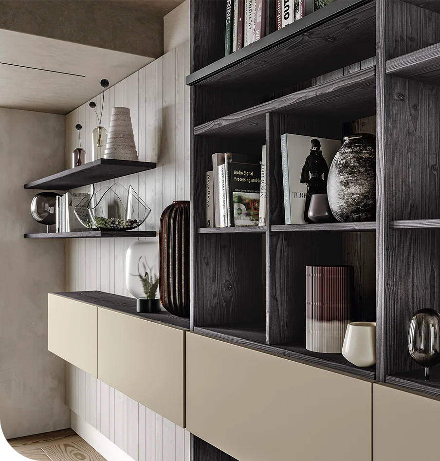 Pensili living e mensole in legno